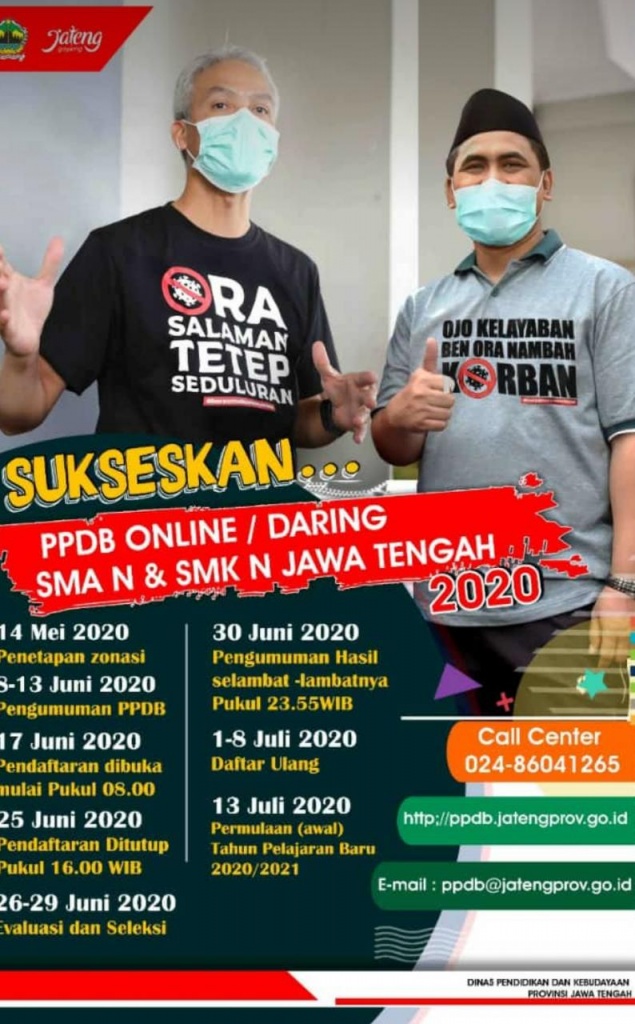 poster sukseskan PPDB online pak Ganjar